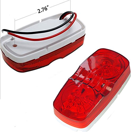 New Sun Trailer Boat Rv Red Led Lights Surface Mount 10 Diodes Bullseye Clearance Side Marker Light 2-Pack #TOP2