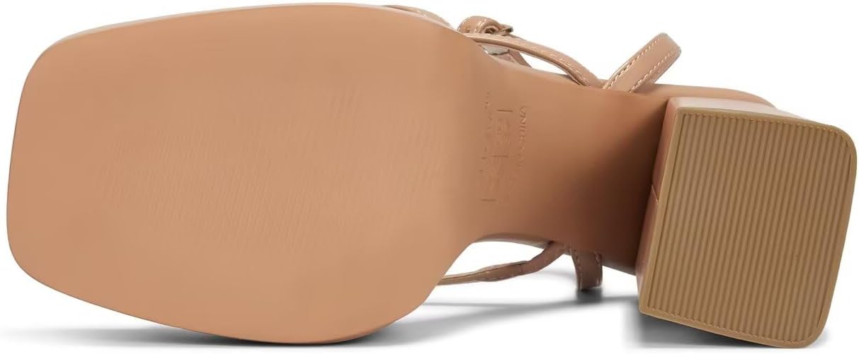 ISNOM Platform Chunky Heels for Women, Block Heel Sandals with Open Square Toe and Ankle Strap - Image 6