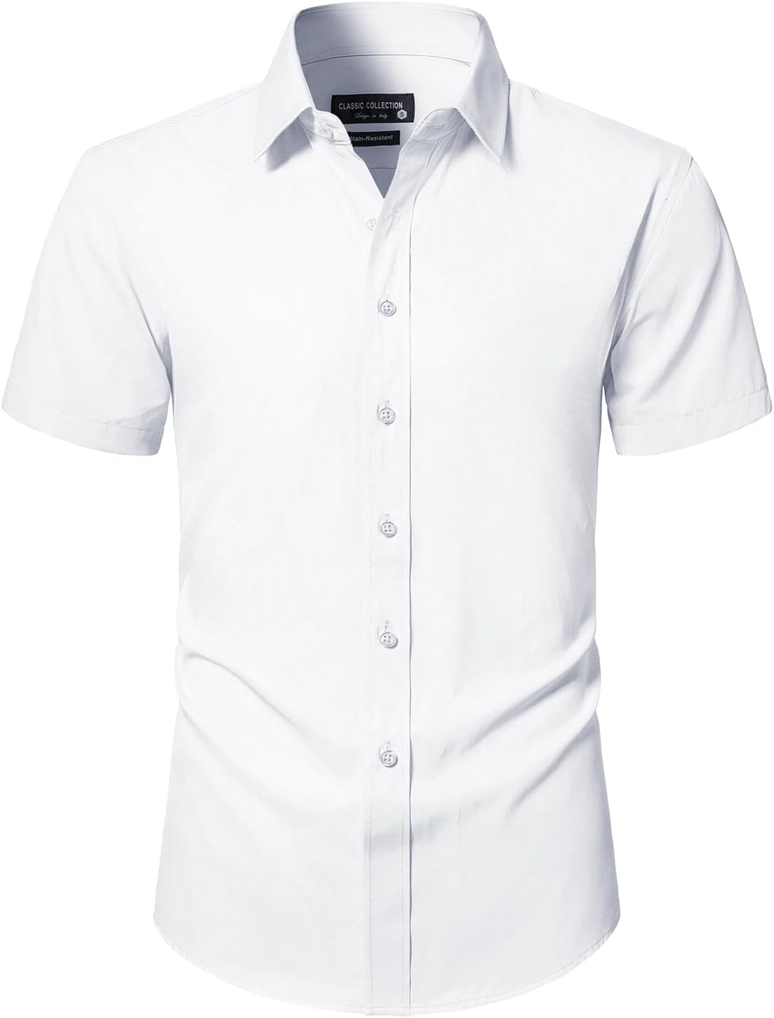 BEILU Men's Stain Shield Short Sleeve Slim Fit Formal Dress Shirts Business Casual Button Down Shirts - Image 3