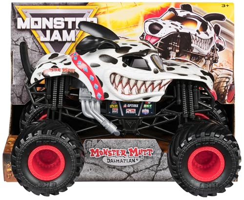 Monster Jam Dalmatian Monster Truck Dalmatiner detailreiches Metall-Spritzguss-Fahrzeug zum Spielen und Sammeln im Maßstab 1:24 Spielzeug für Kinder ab 3 Jahren Blau