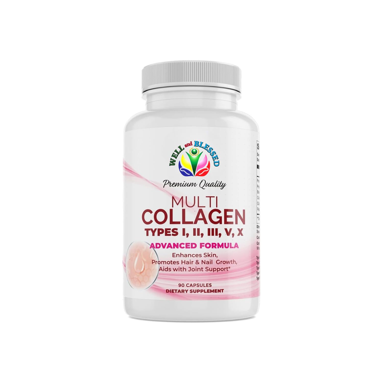 Multi Premium Collagen Supplements for Women with Vitamin C E -Tighten Skin Reduce Wrinkles Strong Nails Joints Hair