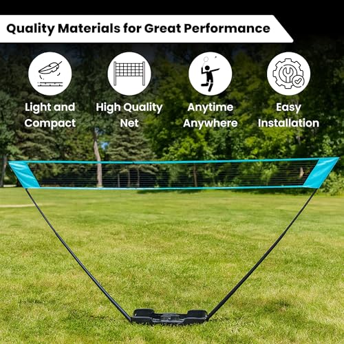 Image of STRAUSS Badminton Rackets Set of 2 with Net & Shuttle | Durable Material Badminton Kit | Adjustable Height Net | Kit Bag | Shuttle Bats Set of 2 | Settle Cork Bat Set |with Replacement Parts