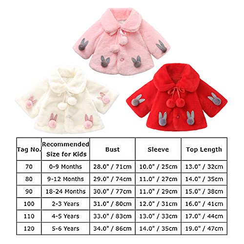 Baby Girls Christmas Overcoat Thicken Cape Hooded Cape Long Sleeve Top Rabbit Print Coat Jacket Button Up Top Fleece Jackets Kids Girls Fall Winter Outwear Cloak With Ears Ponchos Beige 18-24 M #TOP4