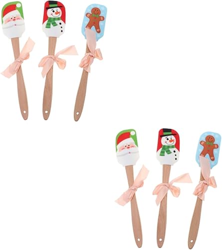 Miniatura 1 de ABOOFAN 6 Uds herramientas de pan espatulas de reposteria espátula de cocina espátulas de silicona espátula para panadería Navidad herramienta de