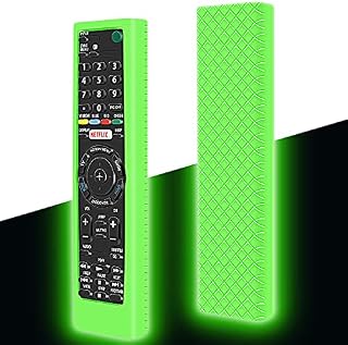 Cover for Sony RMT-TX100U RMT-TX102U RMF-TX200U RMT-TX200U RMF-TX300U Bravia Smart TV Voice Remote Case Protective Silicone Sleeve Skin Holder Battery Back Protector Replacement-Glow Green