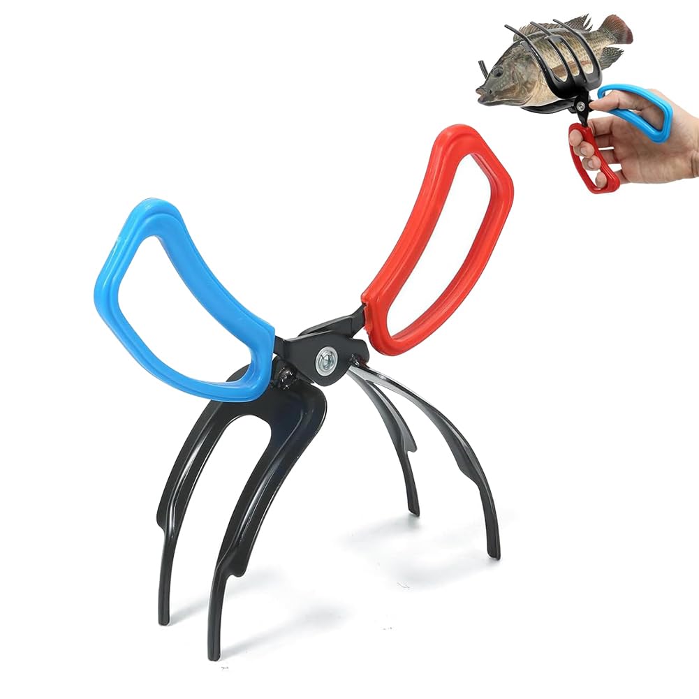 FXOICMI Pinza per pesci a 3 artigli, pinza da pesca in metallo, antiscivolo, multifunzione, per catturare e rilasciare, accessori da pesca leggeri