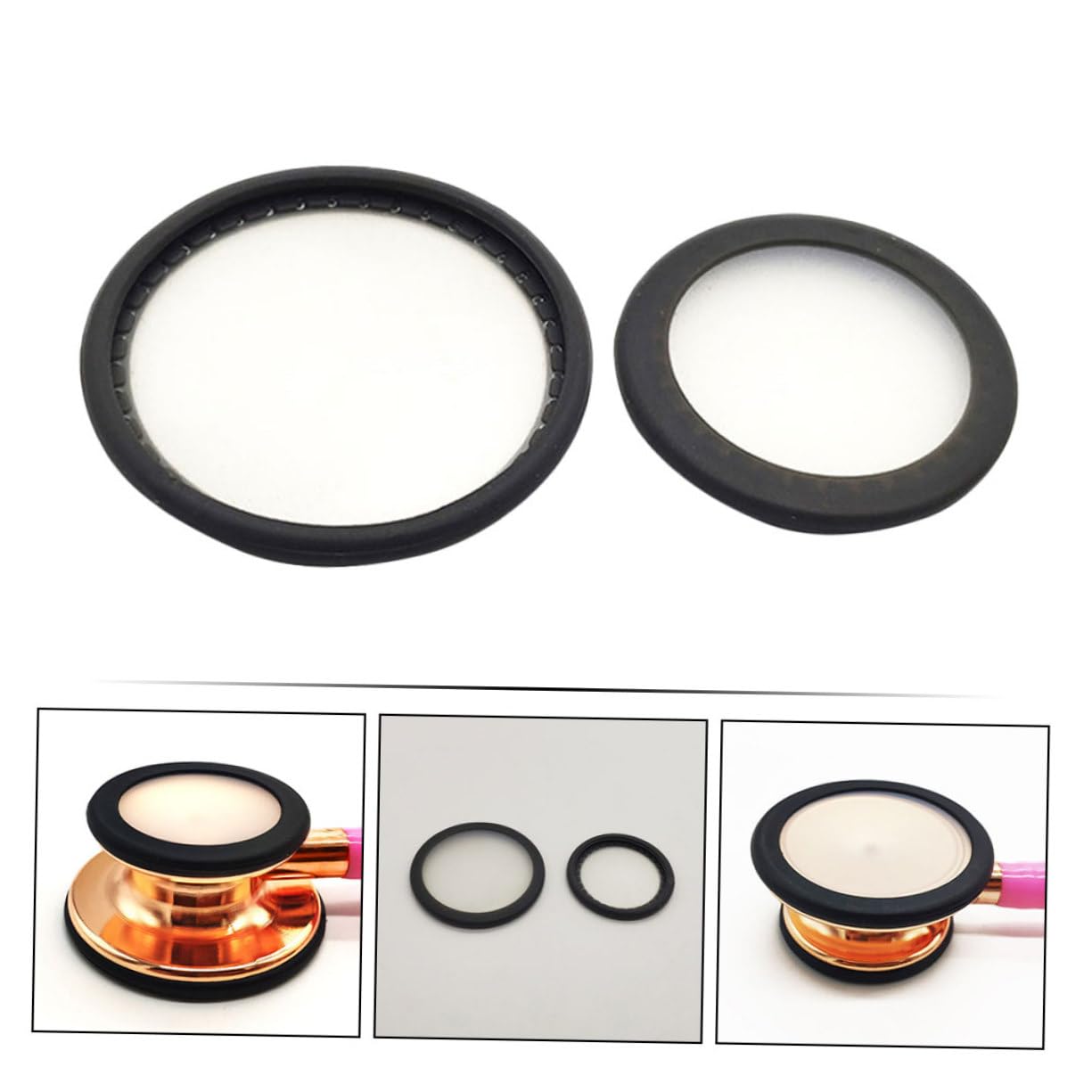 FRCOLOR 2Sets Stethoscope Diaphragm Covers Replacement Membranes for Adult and Stethoscopes Easy to Install and with Models