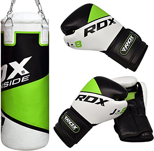 image for RDX Kids Punching Bag UNFILLED Set Junior Kick Boxing 2FT Heavy MMA Tr