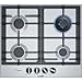 Bosch Serie 6 PCH6A5B90 hobs Negro, Acero inoxidable Integrado Encimera de gas - Placa (Negro, Acero inoxidable, Integrado, Encimera de gas, Acero inoxidable, 1000 W, 1750 W)