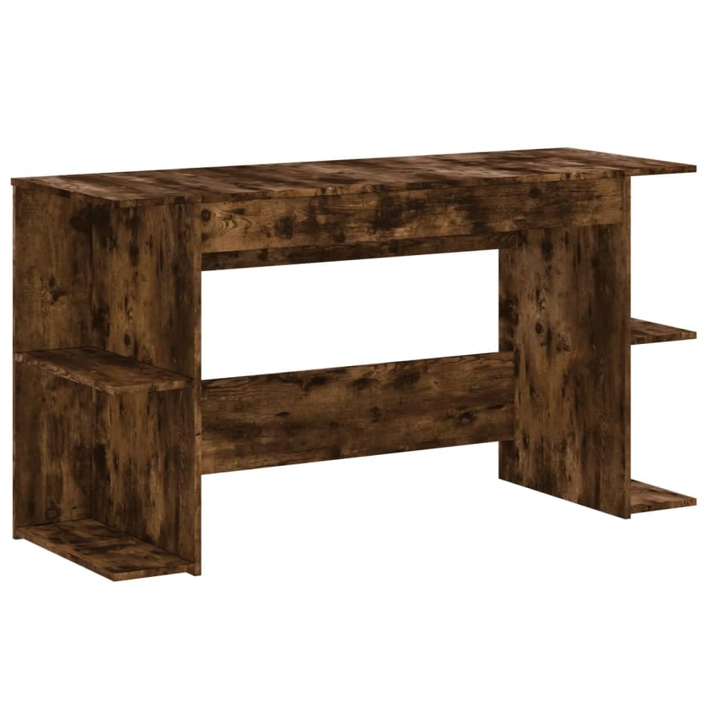 Scrivania affumicatura 140 x 50 x 75 cm, materiale in legno, robusto computer desk per ufficio, con spazio di archiviazione, ideale come tavolo da gioco e scrittura per Bedroom