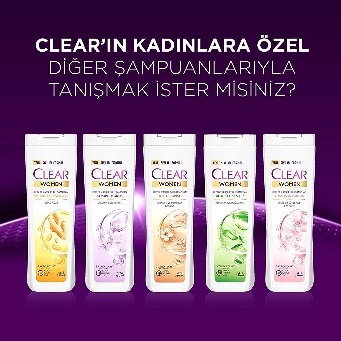 Miniatura 3 de CLEAR MUJER CHAMPÚ ANTICASPA Y CAÍDA DE CABELLO Complejo vitamínico de cuidado completo 350 ML-11.8 Fl Oz