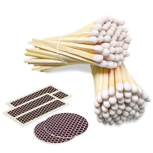 434 classic white tip matches 100 count with striking stickers included  decorative unique amp fun for your home gifts accessories amp events  premium long wood safety matches by thankful greetings