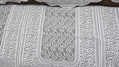Image of Fab Nation Sofa Cover L Shape 5 Seater with Corner L Type Fully Covered Sofa Set for Living Room | Cotton Sofa Slipcovers for 3 + 2 Seaters Cover Set | Silver