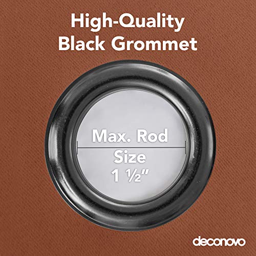 Image of Deconovo Patio Door Room Divider Panel Blackout Grommet Thermal Insulated Window Curtain for Outdoor, 100W X 84L, Orange Red