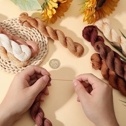 Hilos para bordado sashiko multicolor 9 piezas 100 m miniatura 3