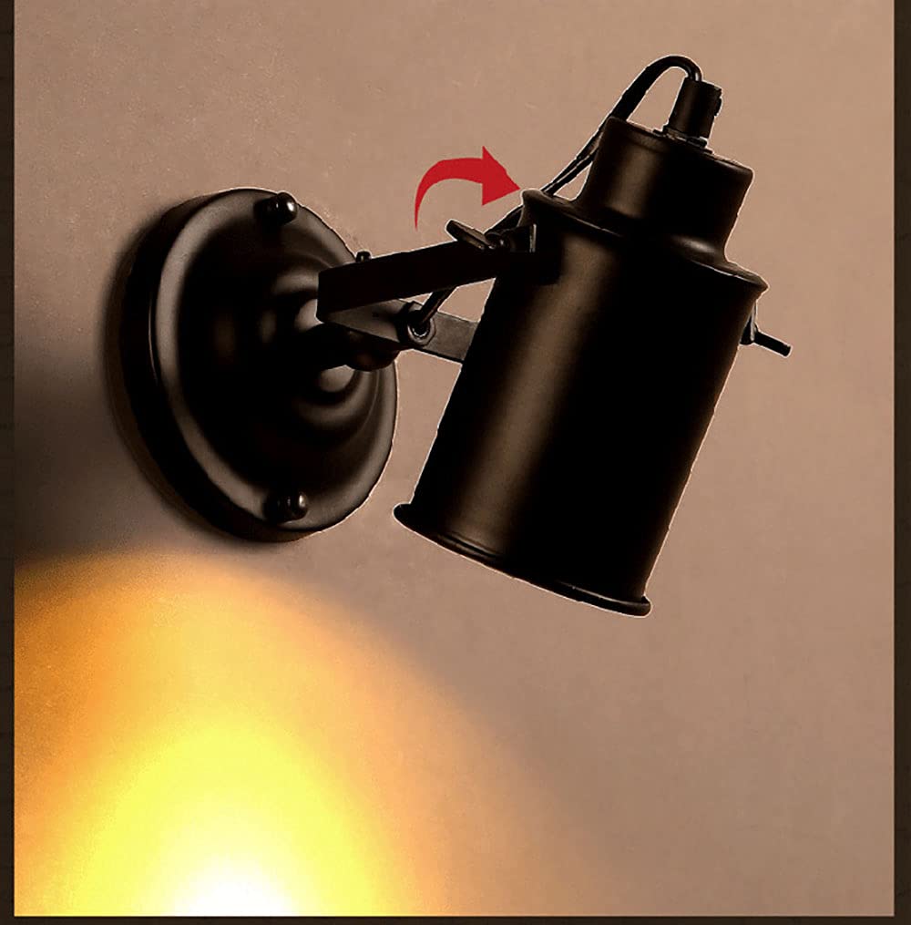 Applique Murale Rétro Projecteur Industriel, Applique Murale Réglable De Style Loft Rétro, Fer E27 Adapté pour Chambre À Coucher, Salon, Couloir, Café