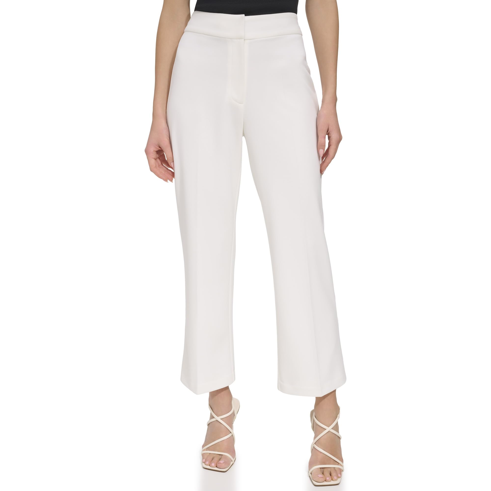 Pantalones para mujer DKNY Workwear de tiro alto con acabados de sastre 6