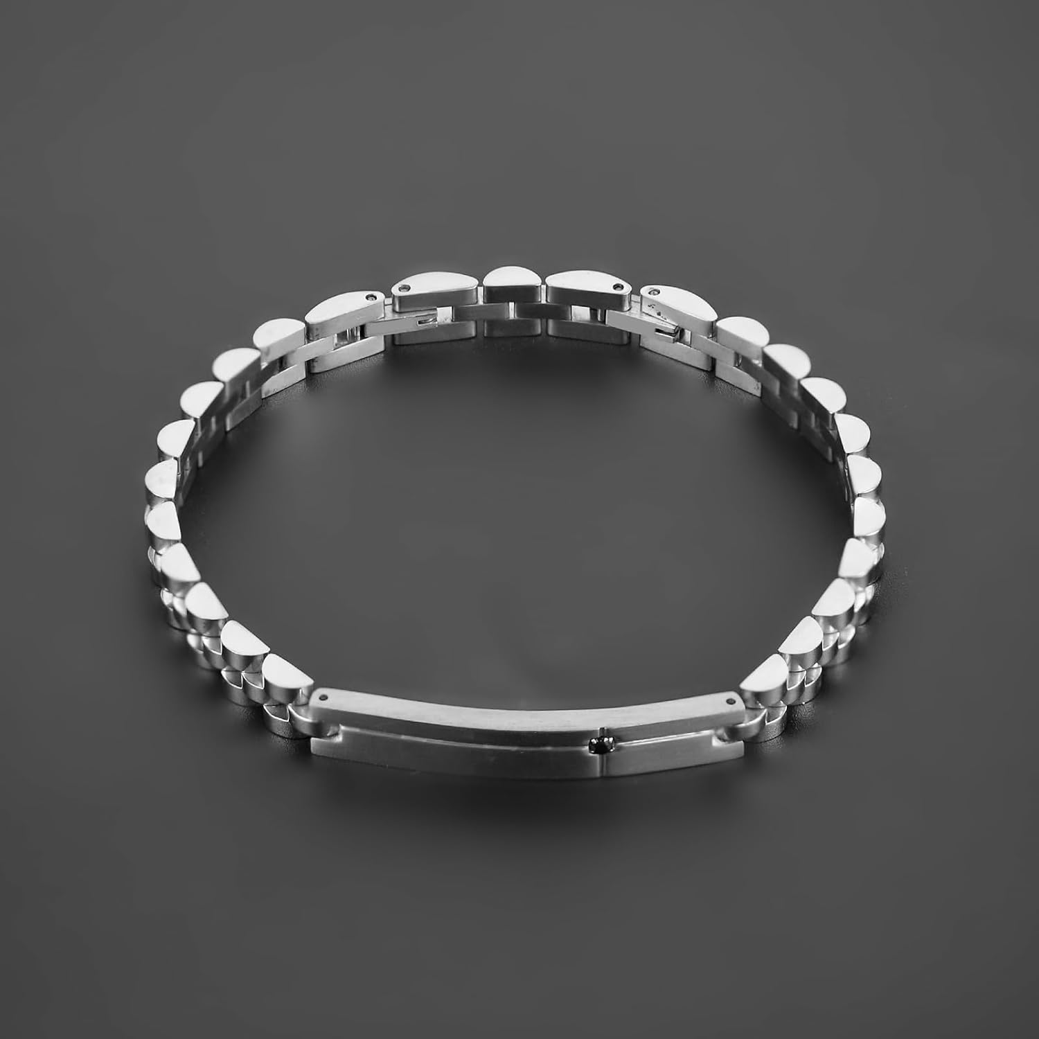 カスタムネームチェーン メンズ用 - 201ステンレススチール キューバンリンクブレスレット パーソナライズド刻印プレート付き 調節可能なクラスプ  耐久性パンクジュエリー 父の日＆母の日のギフト 父・兄弟・叔父への贈り物 | 引 | テム メンズブレスレット ステンレススチールメンズブレスレット、メンズリンクブレスレット、メンズチェーンブレスレット、調節可能なクラスプ-