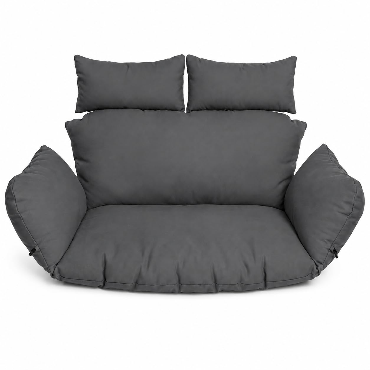 Ferocity Hängesessel Kissen 2 Personen Dunkel Grau | Doppelkissen Polster für Polyrattan Hängeschaukel | 47x130x29 cm | Waschbar Outdoor Gartenkissen | Hängekorb Auflage Bodenkissen - Graphite [114]