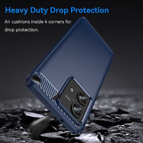 Image of NPRC Hybrid Ultra Slim Protective Case TPU Non-Slip Carbon Fiber Texture Shockproof Case Cover for Moto Edge 40 Neo - Blue