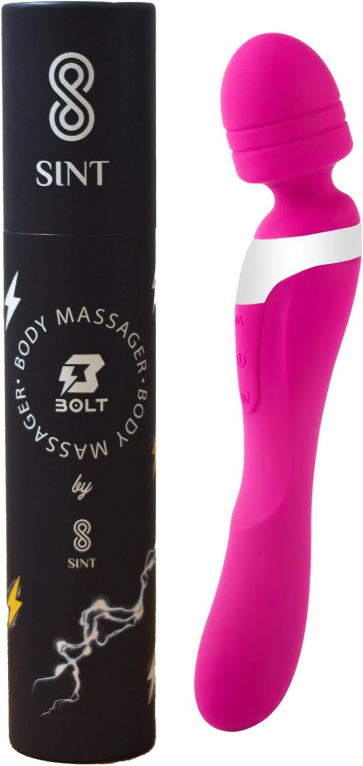 SINT Bolt Hand-held Portable Wrap Waterproof Neck Leg Shoulders Back Muscles Massager (Pink), 8 inches