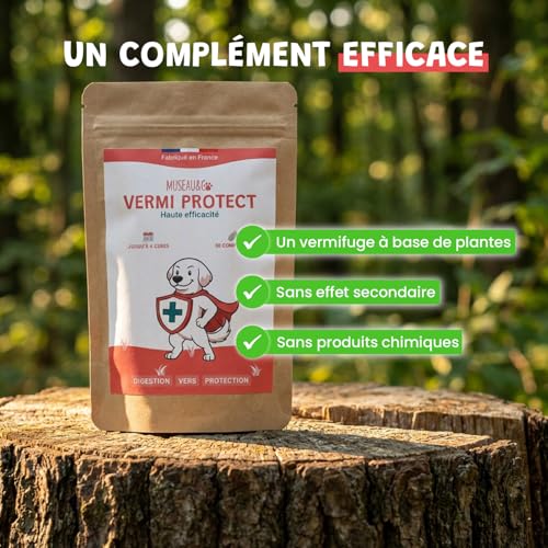 Vermifuge Naturel Chien Chat - Antiparasitaire Plantes Courge Ail Thym - vers Intestinaux - 30 Comprimés - Chien 2-10kg 10-20kg 20-40kg - Formulé par des Vétérinaires - Fabriqué en France – vue 2