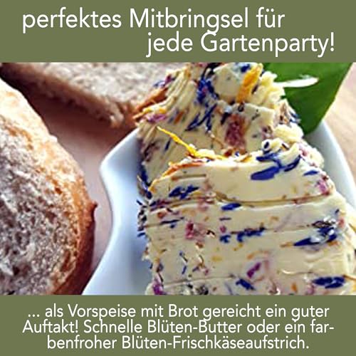 direct&friendly | Bio bunte Blütenmischung | 250g | farbenfroher Essblüten-Mix aus Rosen-, Ringelblumen- und Kornblumenblütenblättern