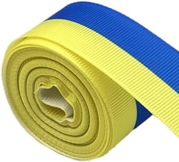 Yellow Blue Ribbon 5 Yards,Blue and Yellow Ribbons,Ukrainian Flag Color Ribbon DIY Handmade Rolls,Suitable for Making Some Crafts Fabric Ribbons Trim and Embellishments Arts, Crafts(9mm)