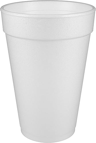 Dart® Vasos de espuma aislados, blancos, 16 onzas, caja de 1,000 tazas