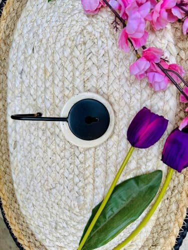 Image of Crafty Co. Handmade Ceramic Macrame Hanging Bells for Home Decor | Bunch of 3 Big Decorative Ceramic Bells with Wooden Beads | Wall Hanging Bells for Entrance, Patio, Balcony & Festive Decor (White)