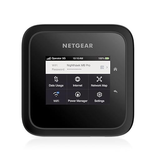 NETGEAR Nighthawk M6 Pro Mobile Hotspot 5G mmWave, 8Gbps, Unlocked, AT&T, T-Mobile, Verizon International Roaming 125 Countries, WiFi 6E, Portable Device for Travel, Modem Wireless Router (MR6550) - 5G Hotspot, 8.0Gbps