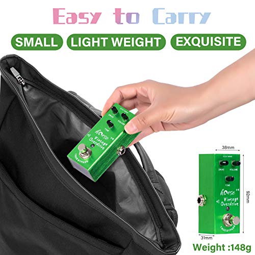 Overdrive Pedal, Horse Electric Guitar Effects Pedals Mini Single Type Dc 9V True Bypass (Dark Green) #TOP5