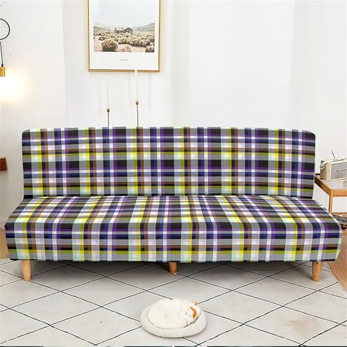 Odot Funda Sofa Cama 3/2/1 Plazas sin Brazos, Estampado de Cuadros Funda Sofa Elástica, Funda Sofa Antideslizante, Cubre Sofa Adecuado para Sofá Cama Sofá sin Reposabrazos (M(160-190cm),Multicolor)