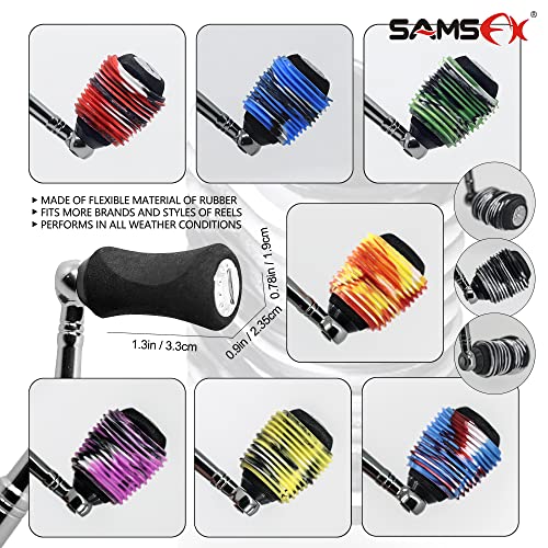 Image of SAMSFX Fishing Reel Handle Grips Baitcaster Knob Covers 3 Pairs in Pack