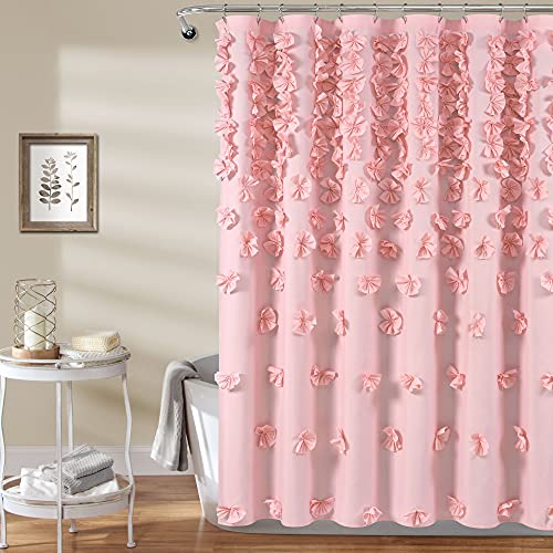 Lush Decor Riley Shower Curtain, 72' W x 72' L, Pink -...