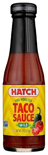 Hatch Chile Company Salsa de tomate tostado al fuego para tacos de calor medio, 7.5 onzas, cantidad 1
