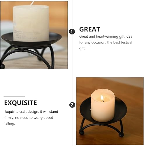 Miniatura 4 de Candelabro estilo platillo portavelas 3 mechas portavelas rústico decoración de mesa pilar vela plato vela soporte de mesa decoración de mesa hogar