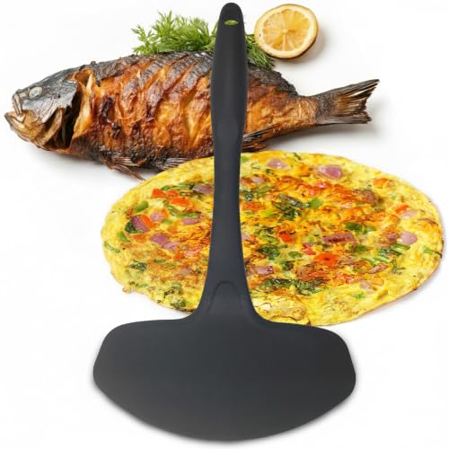 Flexible Extra Wide Spatula Kitchen Discovery 7 Inch Wide Egg Flipper Pancake Turner for Fried Eggs Pancakes Omelets and Fish Cooking Nylon Spatula for Nonstick Cookware
