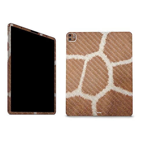 Image of MightySkins Carbon Fiber Skin Compatible with Apple iPad Pro 12.9 inch M2 6th Gen (2022) Full Wrap Kit - Giraffe Print | Protective, Durable Textured Carbon Fiber Finish | Easy to Apply | Made in The USA