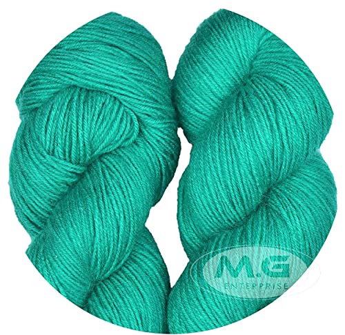 Image of M.G ENTERPRISE Brilon Teal Blue (200 gm) Wool Hank Hand Knitting Wool /Art Craft Soft Fingering Crochet Hook Yarn, Needle Knitting Yarn Thread Dyed