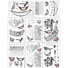 8 Sheets Large-Size Joker Tattoos, NEDEQI Halloween Fake Temp Tattoo for Men Adult - All Versions - Realistic & Last Long Joker Sticker Perfect for Halloween Costumes Cosplay Makeup Party Accessories