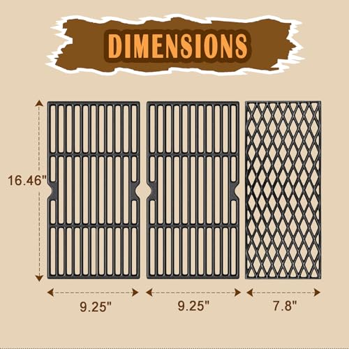 Image of SafBbcue Grill Parts DGH474CRP for Dyna-Glo 4-Burner DGH450CRP DGH450CRP-D DGH450CRN DGH451CRP Grills Grates Replacement, Dyna-Glo Grill DGH485CRP Cast Iron Grill Grates Replacement Parts