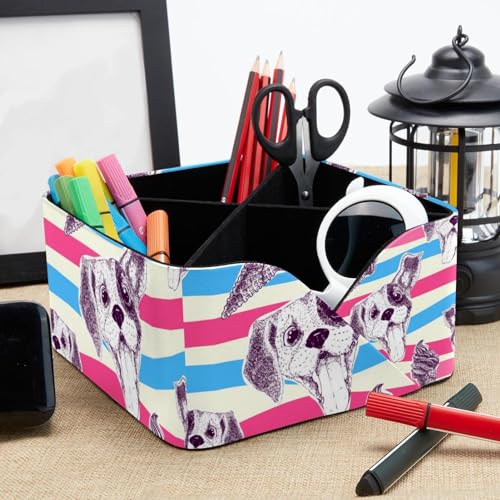 Rangement bureau 4 compartiments pour trier crayons et stylos - 8