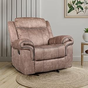 HomeTown Enfield Fabric 1 Seater Rocker Recliner in Brown Colour