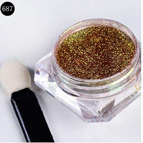 Hotaden 8pcs / Set Bling Spiegel-Nagel-Funkeln-Puder Wunderschöne Nail Art Pailletten Pigment Glitters – Bild 5