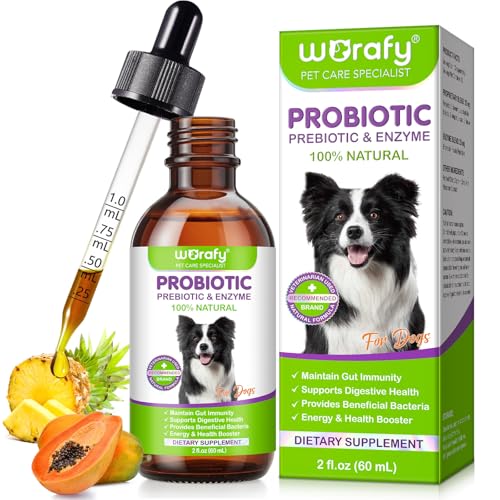 Probiotika Hund - Liefert Nützliche Bakterien | Probiotika Hunde Darmflora | Präbiotika Hund Aufrechterhaltung der Darmimmunität | hunds probiotika Unterstützt die Verdauungsgesundheit -0.2 FL.oz