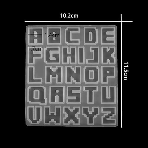 Miniatura 2 de Moldes de fundición de silicona con letras del alfabeto inglés, moldes de resina epoxi estilo mixto para hacer joyas de bricolaje, suministros (2)