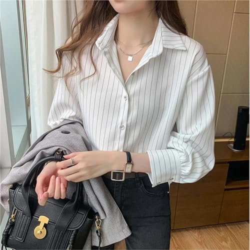 Chemise rayée femmes à manches longues et coupe ample chic