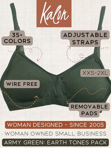 Image of Kalon Women's 4 Pack Demi Padded Bralette Wireless Comfortable Bra