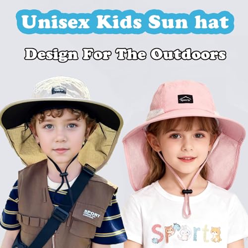 Image of ZOORON Kids Sun Hat with Neck Flap UPF 50+ Beach Hats for Baby Boys Girls